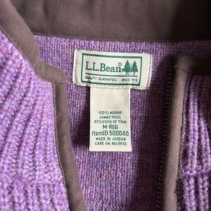LL Bean Women's Waterfowl Sweater in Lavender 100% merino lambswool
